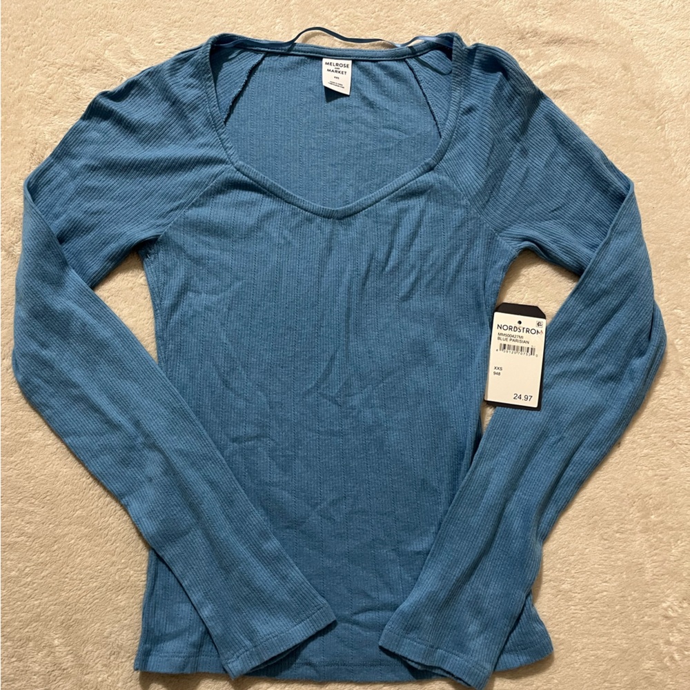 Nordstrom Teal Long Sleeve Blouse